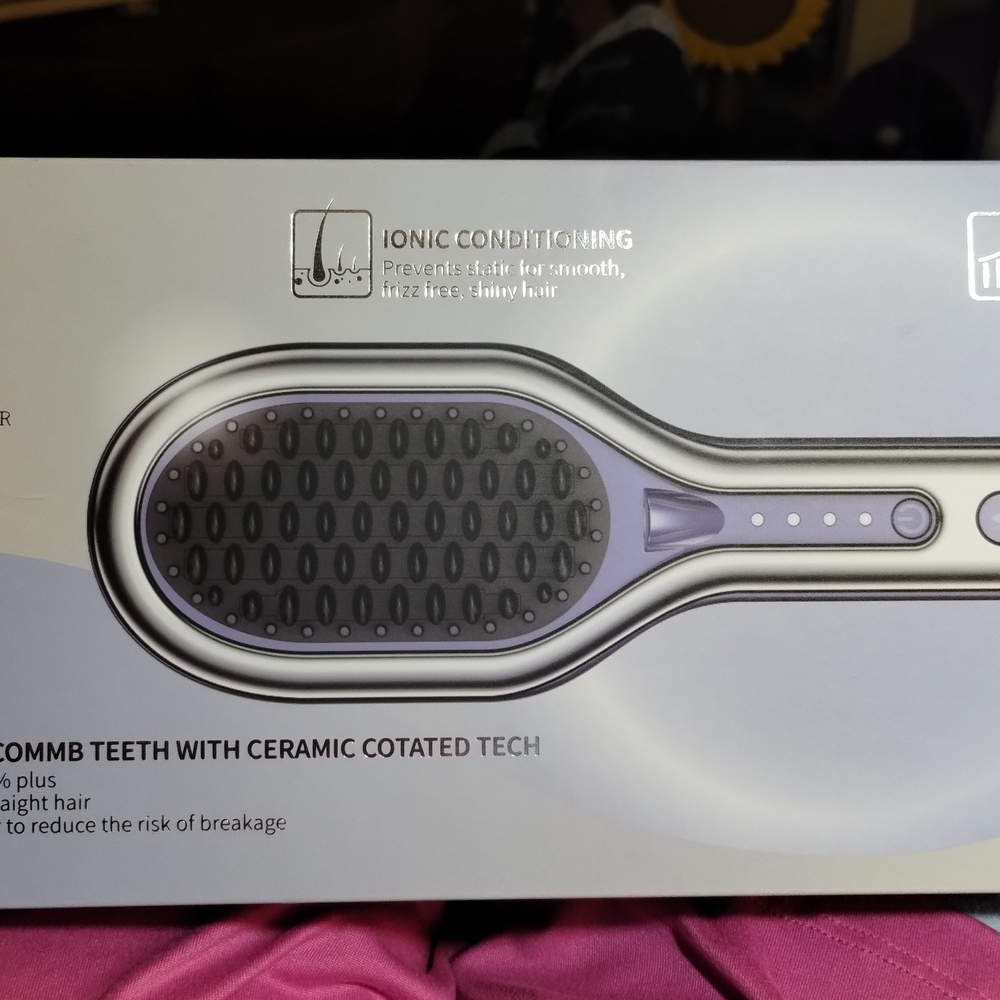 Ionic Conditioning Hair Straightener Brush - Purple